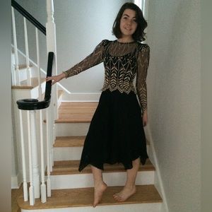 Cachet by Bari Protas Lace Overlay Winona Dress, Size 3/4